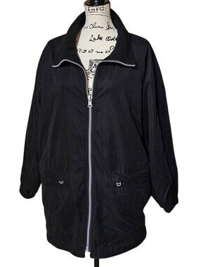 Coat Tree Relaxed-fit Reversible Zip-Front Black Jacket With Pockets